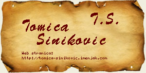 Tomica Šiniković vizit kartica
